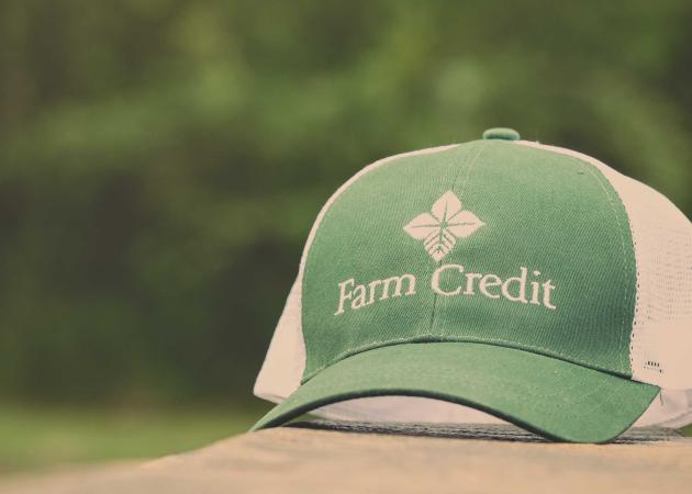 Farm Credit hat on tailgate